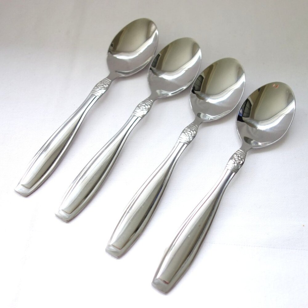 Oneida Vista Stainless 18/0 Flatware 4 Soup Tablespoons